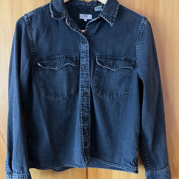 Levi's Faded Black Denim Shirt Small - Picture 4 of 5